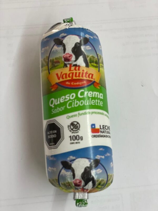Queso crema ciboulette 100grs la vaquita