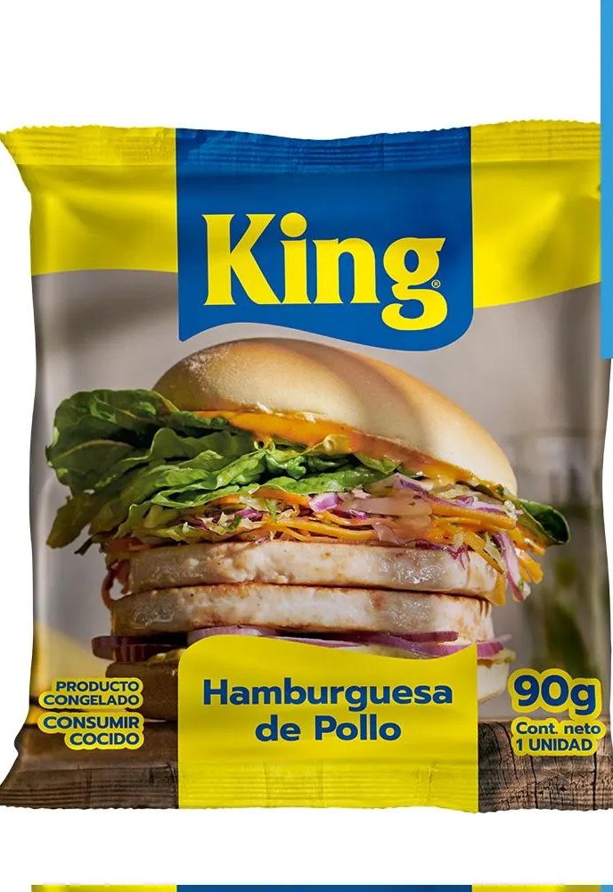 Carne de hamburguesa Pollo King 90grs